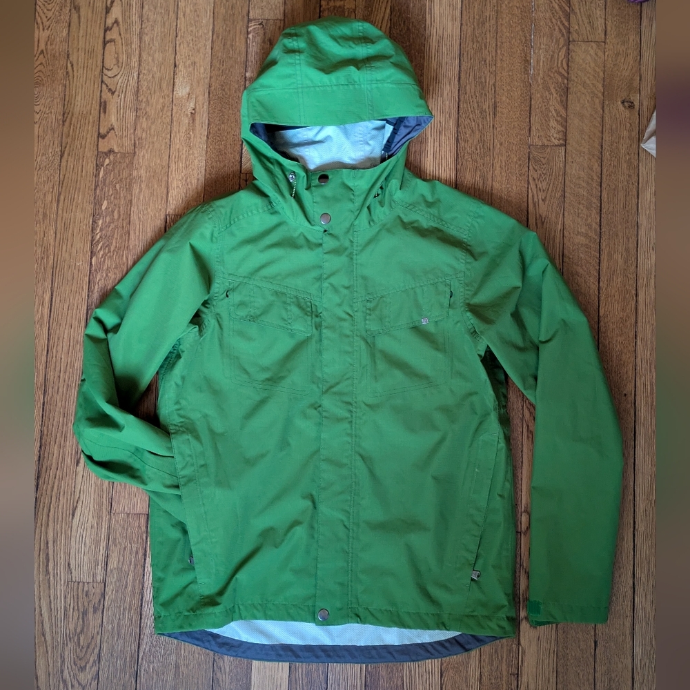 prAna Men's Syncline Waterproof Rain Jacket Soft Shell Lime Green Size M Spring